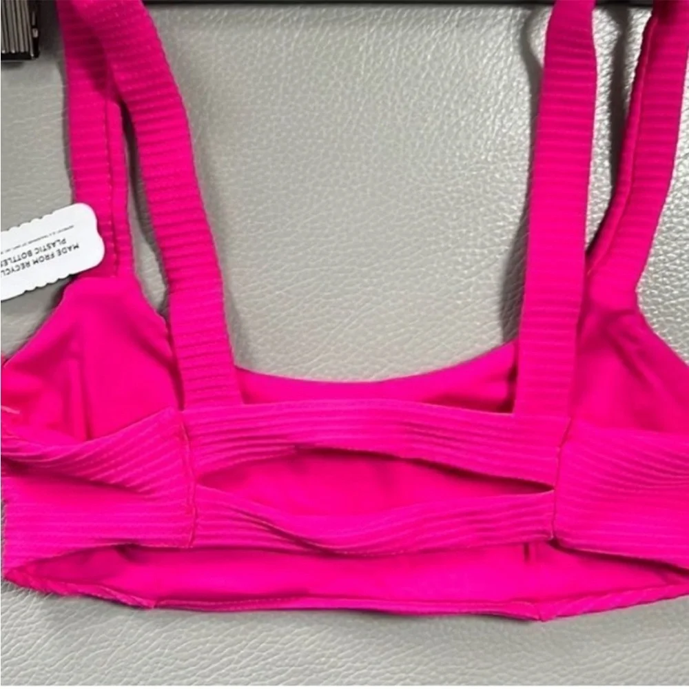 NWT L*SPACE Jess/Desi Ribbed Two-piece Bikini Set | bougainvillea pink | revolve